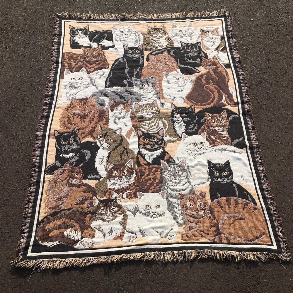 Cat tapestry blanket